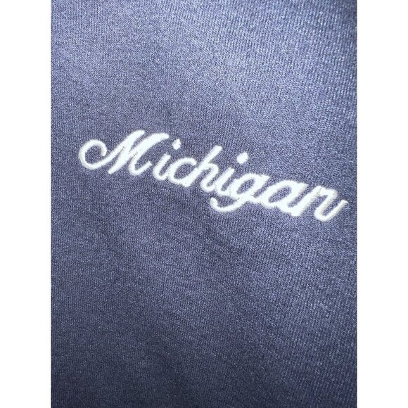 Vintage Y2K Michigan scripted embroidered blue sweatshirt sz S preppy Gildan - Picture 3 of 6